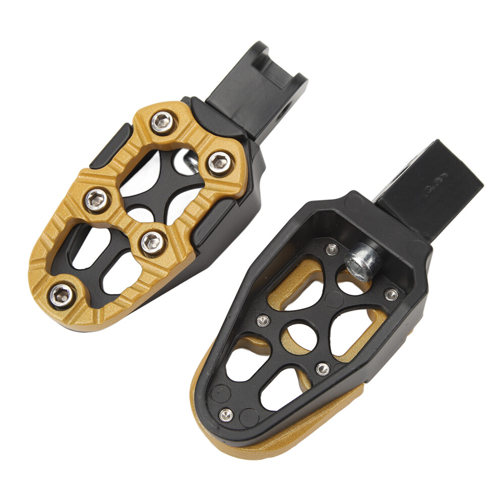 Universal Motorcycle Footpeg Aluminum Alloy Pair, 8Mm Mount Golden 4601351533825