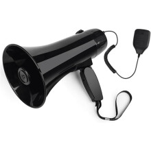 Handheld Megaphone Adjustable Volume Control With Recording Built In Siren Outdoor Clear Sound Black