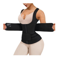 BackSupport Lumbar Support Belt Sauna Sweat Waist Trainer Vest For Corset Trimmer Belt Sauna Suit Black Large
