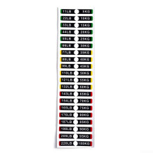 Weight Identification Labels For Fitness Gear 5Kg To 120Kg Range Smooth Durable Vinyl Gym Equipment Tags