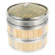 bamboo steamer set multi layer covered basket for kitchen use