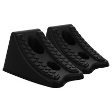 2 Pcs Chock Wheel Blocker Travel .00x13.00x11.50cm Black
