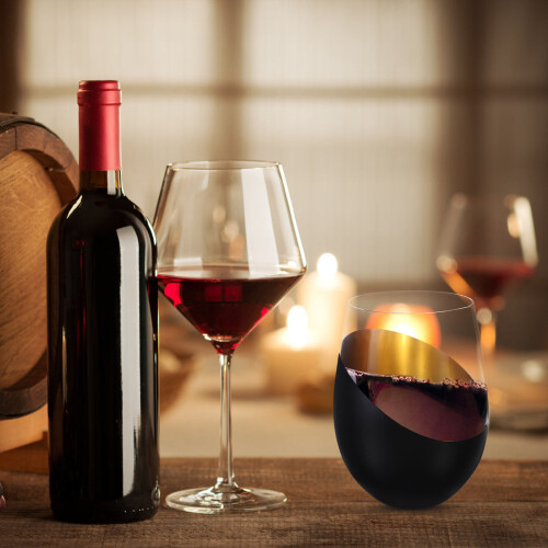 stemless wine glass clear cup for home office party use 1