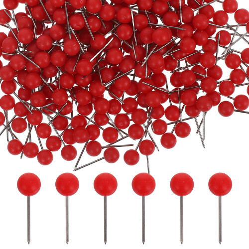 300pcs Push Pins for Cork Board Map Marking Round Head Thumb Tacks
