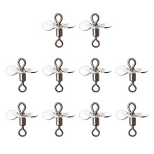Spinnerbait 10-Piece Plug Casting Fly-Propeller Topwater Lures, Stainless Steel, Large Silver, Spinnerbait Props