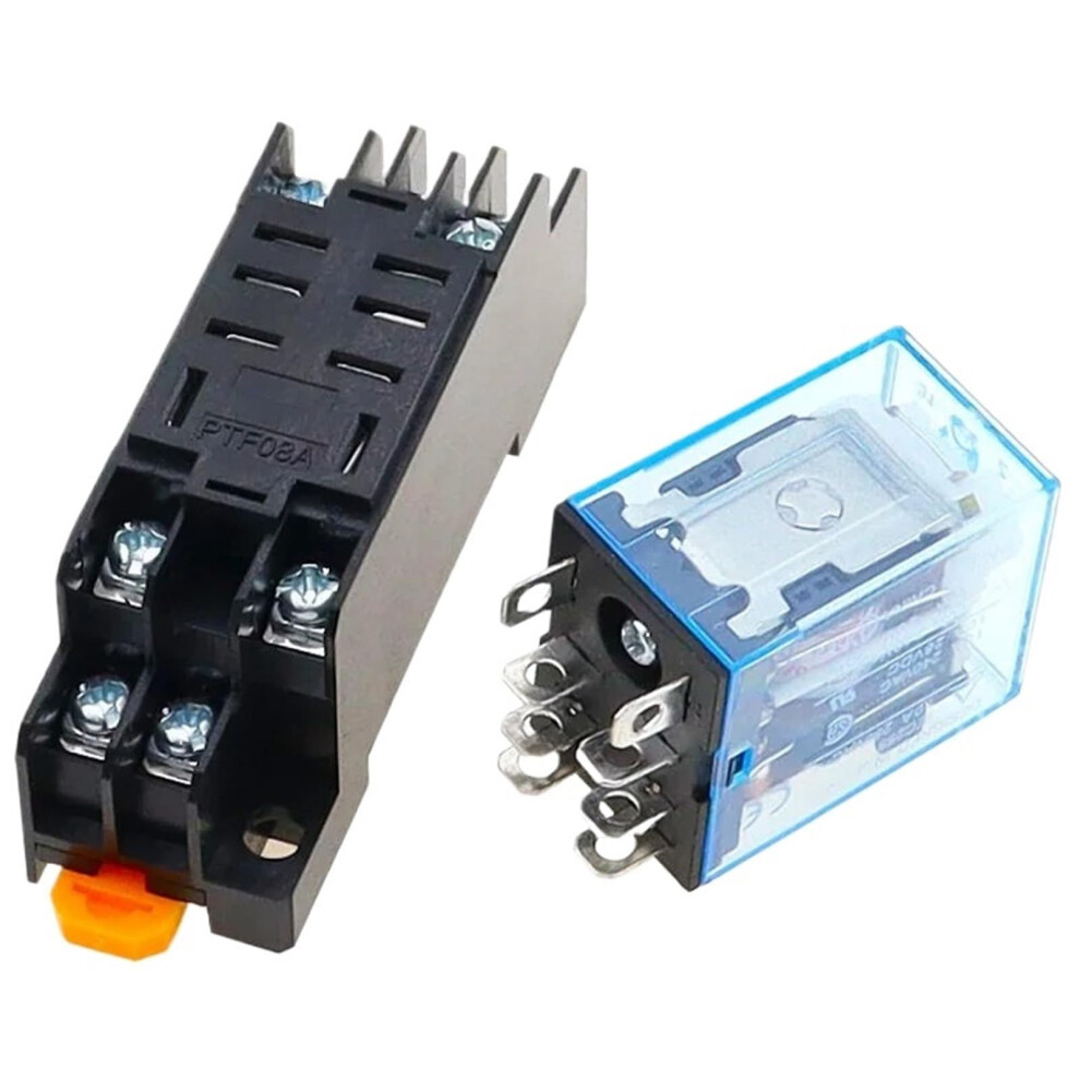 220/240V Ac 10A 8-Pin Coil Power Relay Dpdt Ly2nj With Socket Base Hh62p Hhc68a-2Z Ac 220V 9393856894192