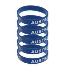 5pcs silicone wristband with australia flag for sports