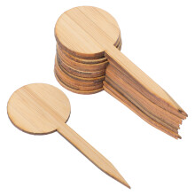 20 pcs thickened bamboo t-shaped plant labels round style