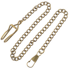 3Pcs Golden Alloy Pocket Watch Chains Vintage Metal Buckle Chains