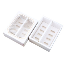 10pcs paper macarons boxes with clear window for home dessert shop