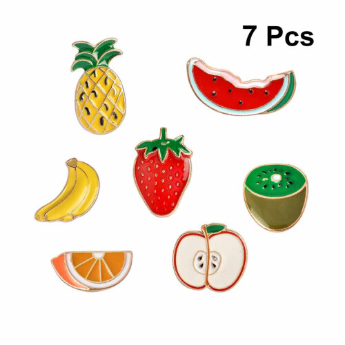 7 pcs fruit brooches for women, mixed pattern lapel dress accessory 2