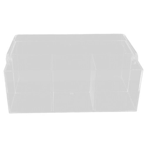 clear acrylic cutlery organizer with handle for kitchen or picnic use