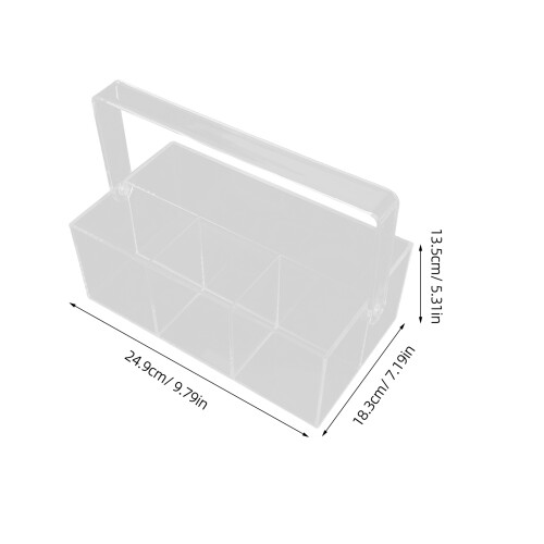clear acrylic cutlery organizer with handle for kitchen or picnic use 1
