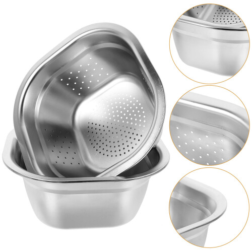 1 set colander with basin, fine mesh mixing drain basket, 21cm 1