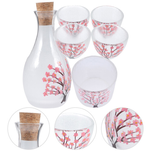 1 Set Japanese Sake Set with Bottle Warming Mug Cups 2
