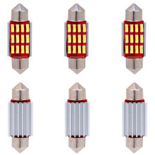 6 Pcs 36mm Festoon Car Bulbs License Plate Lights