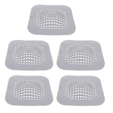 5St Spoelbak Filter Antiblokkeer Haarvanger Met Zuignap Grijs