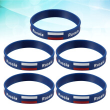 5pcs silicone country flag wristband for sports, football (russia)