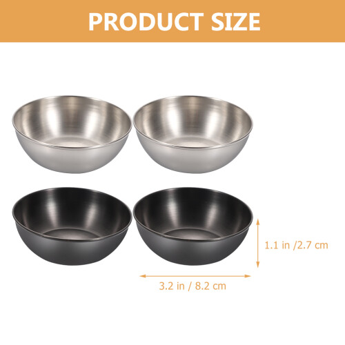 4pcs Stainless Steel Sauce Dipping Dish Set 1