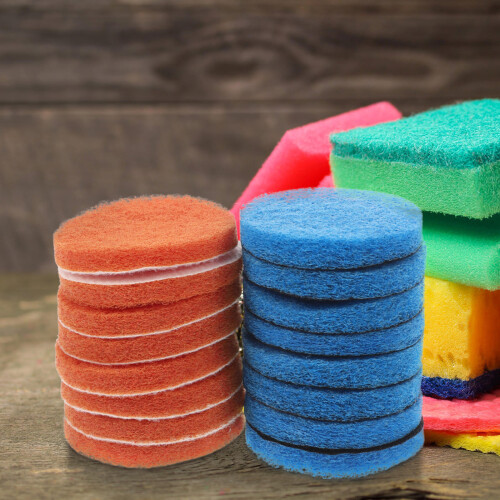 24pcs nylon scrub pads for kitchen bathroom floor cleaning with drill 2
