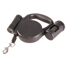 Automatic Retractable Dog Leash with LED Flashlight and Garbage Bags