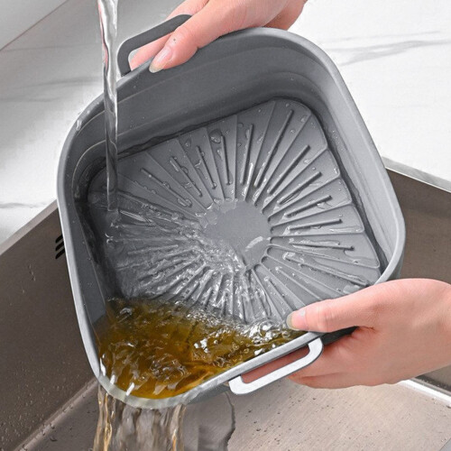 reusable silicone air fryer liner with double handle for baking 1