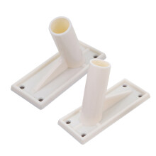 2pcs heavy duty adhesive flag pole mount bracket for outdoor white