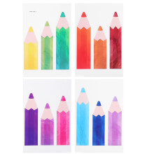 4pcs Colorful Pencil Wall Stickers for Classroom Playroom Nursery