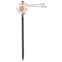 vintage pearl wood hairpin creative hair accessory for girl