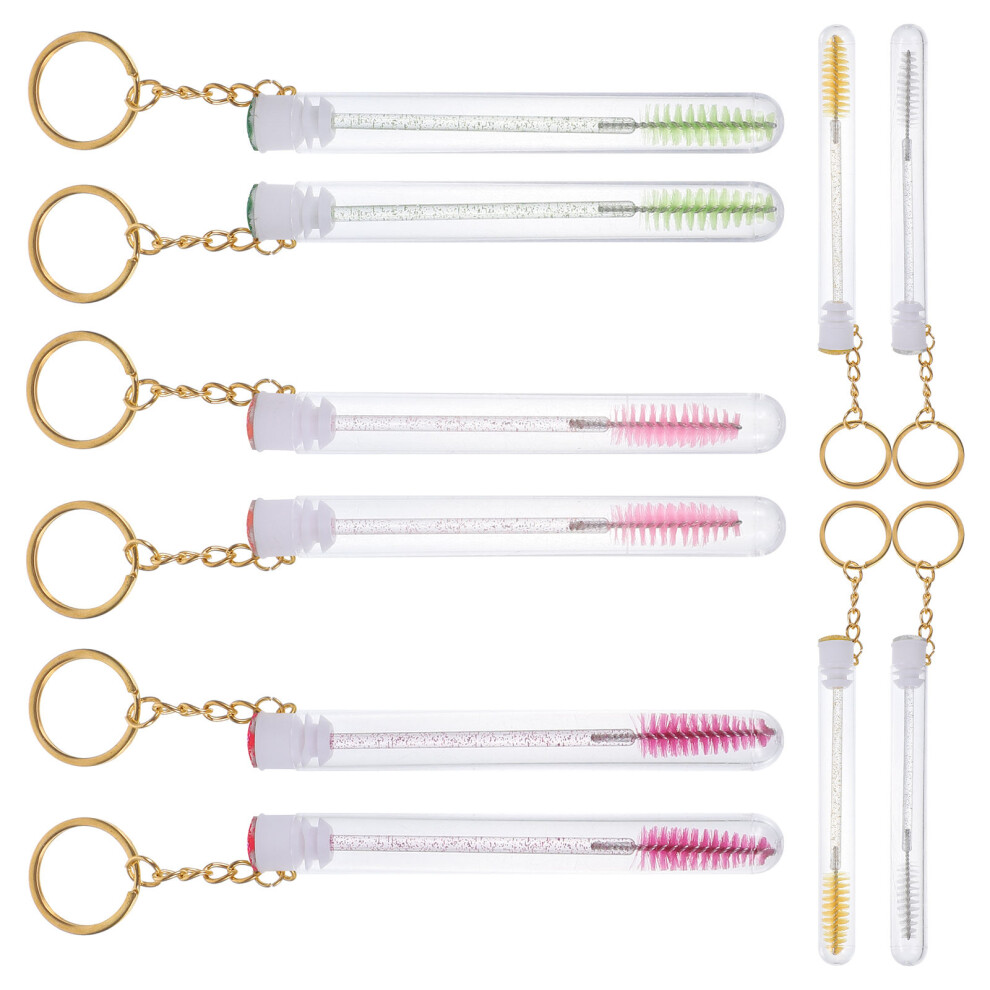 Aboofan 10 Pcs Eyelash Brush With Tube And Keychain For Makeup