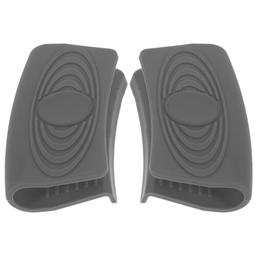 2 Pcs Pot Handle Protective Covers Silicone Clips Parts Grey