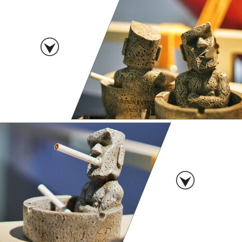 moai stone statue ashtray for home smoking decoration 1