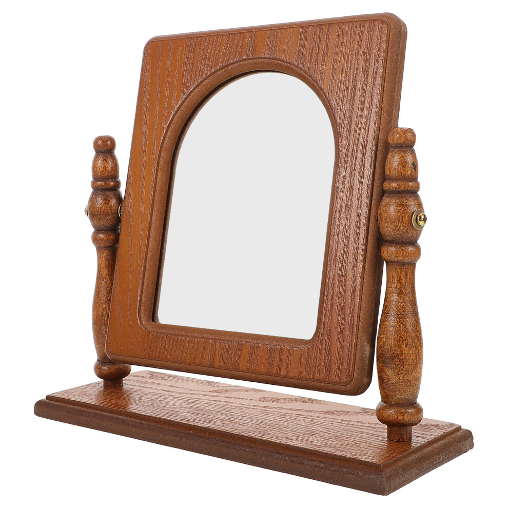 vintage wood makeup mirror with stand for bedroom dressing and decor-image-OPC-PKP8M7R-NEW