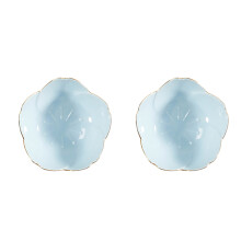 2pcs blue flower ceramic dipping bowls for kitchen bbq sauce