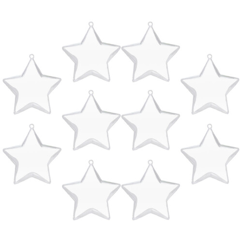 20 pcs clear plastic refillable star ball ornaments for christmas tree 1