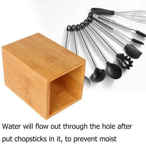 bamboo cutlery organizer holder for chopsticks and tableware storage 2