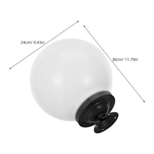 Acrylic Outdoor Pole Light Fixture with Round Globe Base White 2