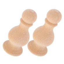 2pcs unfinished wood finials: roman round ball for stair post caps