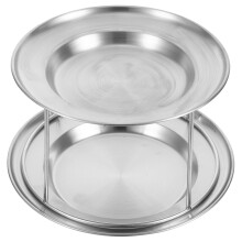 stainless steel double layer seafood tray for party appetizer display