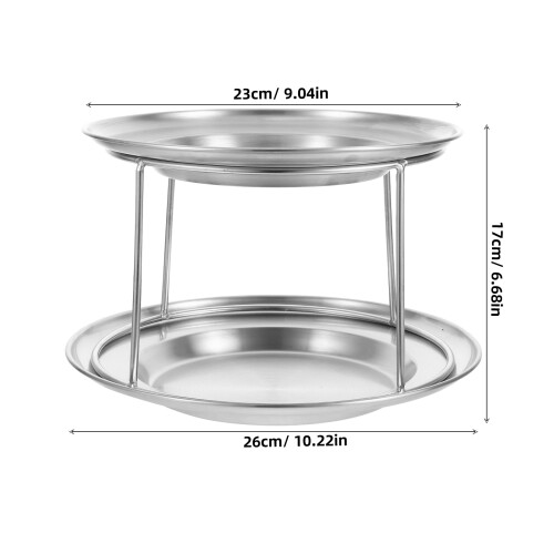 stainless steel double layer seafood tray for party appetizer display 1
