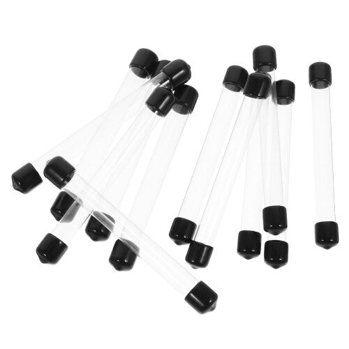 60 Pcs Transparent Hard Plastic Round Storage Tubes with Lids 1