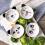 4pcs ceramic dish saucer, panda shape, white 9