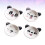 4pcs ceramic dish saucer, panda shape, white 7