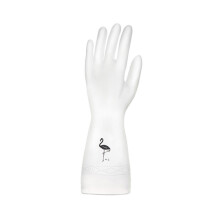 2pcs durable rubber cleaning gloves l size flamingo pattern