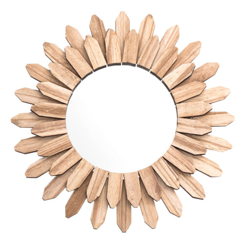wall hanging mirror with wooden frame for bathroom decor 2