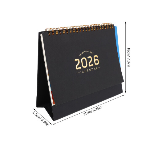 2026 Standing Flip Desk Calendar with Twin-Wire Binding 1