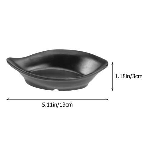 5pcs sauce bowls black imitation ceramic condiment plates 1