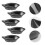5pcs sauce bowls black imitation ceramic condiment plates 5