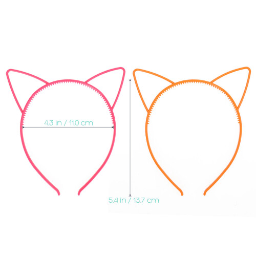 24pcs Cat Ear Headband 0.6cm ABS Plastic Hair Accessory 1