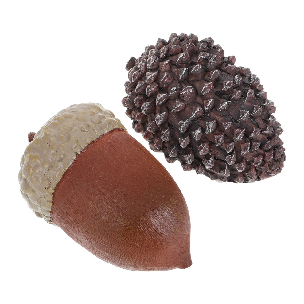2 Pcs Pinecone Key Hider Acorn Storage Box For Home Garden Outdoor Decor 3253931240565